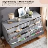 Modern Sideboard with Fluted 8 Deep Drawers & Metal Legs, Wooden Dresser Organizer, Side Table for Bedroom Living Room Hallway Kids Room - 4 of 4