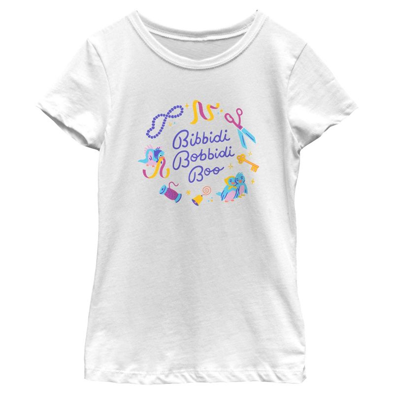 Girl's Cinderella Bibbidi Bobbidi Boo Birds T-Shirt, 1 of 5