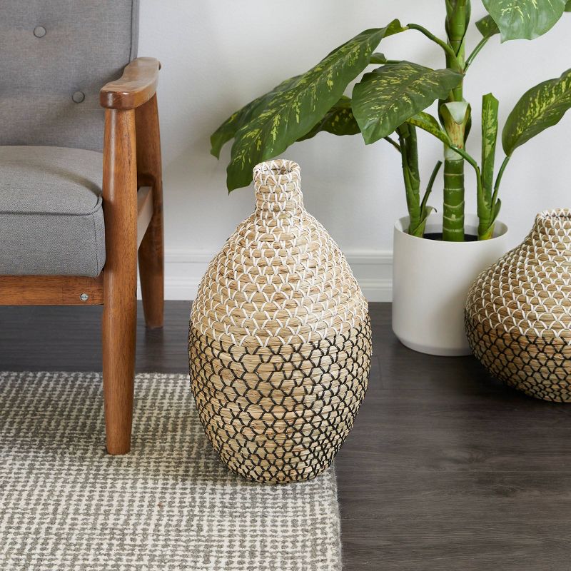 20&#39;&#39; x 11&#39;&#39; Tall Seagrass Woven Floor Vase Brown - Olivia &#38; May, 1 of 8