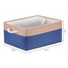 Unique Bargains Fabric Collapsible Storage Organizer Basket with Handles - 4 of 4