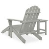 vidaXL Patio Adirondack Chair with Ottoman&Table Solid Fir Wood Gray - 4 of 4