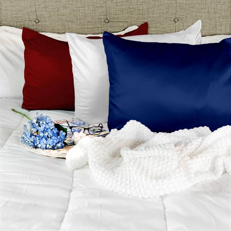 Morning Glamour Standard Satin Solid Pillowcase Royal, 4 of 6