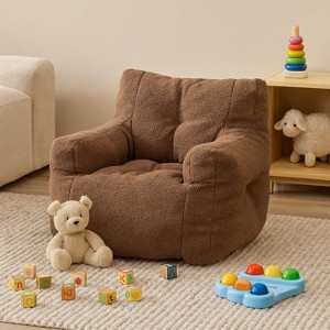 Homy Casa Plush Teddy Fleece Bean Bag Chair, Mocha Brown – Cozy Lounge Seating for Living Room or Bedroom - 1 of 4