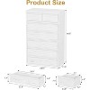 Homhougo 7 Drawer Dresser for Bedroom, 46" Tall Wooden Storage Organizer Chest for Living Room, Nursery, Entryway, White - 2 of 4
