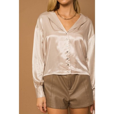 Women's Oversized Flowy Button Down Shirt - GILLI