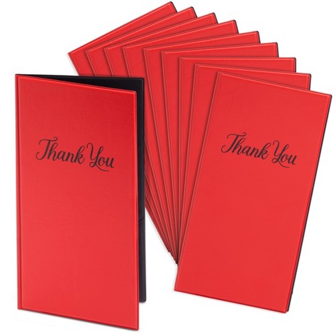 Juvale 10-pack Red Check Presenters For Restaurants, Guest Check 