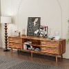 HDZNVF 63 Inch TV Stand Features Vintage-style and Bevel Design - 4 of 4