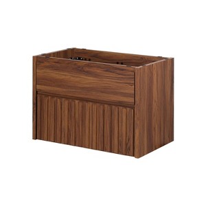 JONATHAN Y Sherwin Slat Modern Coastal 2-Drawer Wall Mounted Bath Vanity Cabinet Only (Sink Basin Not Included) - 1 of 4