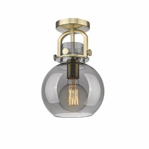 Newton Sphere - 1 Light Flush Mount In Industrial Style-12 Inches Tall and 8 Inches Wide - 1 of 1