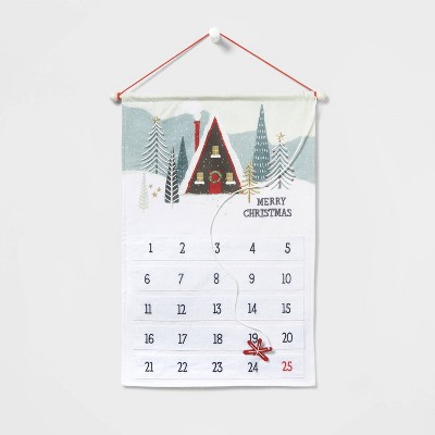 Cabin with Trees Christmas Hanging Advent Calendar - Wondershop™