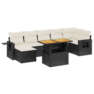 vidaXL Garden Sofa Set Black PE rattan Large Modular Garden Sofa Set - 1 of 4