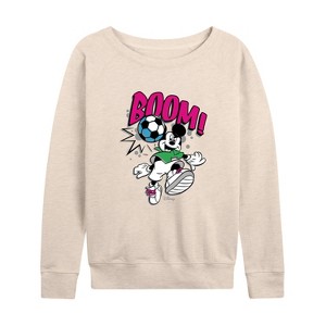 Women's - Disney - Boom Lightweight French Terry Wide Neck Long Sleeve Shirt - 1 of 4