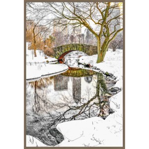 Amanti Art 28"x41" Central Park Winter No 7 by Murray Bolesta Framed Canvas Wall Art Print - 1 of 4