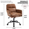 QingMoon PU Leather Office Desk Chair, 360° Swivel Computer Chair, Modern Ergonomic Armchair with Square Mid-Back for Conference, Study Room - 4 of 4