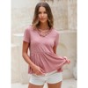 EXLURA Women's Summer Short Sleeve Peplum Babydoll Tops Cute V Neck T Shirts - 3 of 4