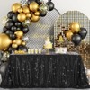 Wikineon 60x102-inch Black Sequin Table Linens Halloween Tablecloth Seamless Glitter Tablecloth Wedding Sequin Tablecloth - 2 of 4