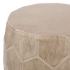 Kumasinova 18.2" Striking Barrel-Shaped Patio End Table,Lightweight Concrete Side Table Weather Resistant Accent Table,Versatile Decor Piece,Natural - 3 of 4