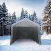 12x20feet party tent heavy duty outdoor portable garage ventilated canopy carports car shelter Grey - 4 of 4
