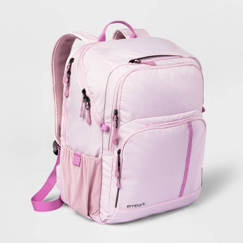 Adjustable Strap Women's Work Backpack, Zipper Commuter Purse - Pink  Shoulder Bag