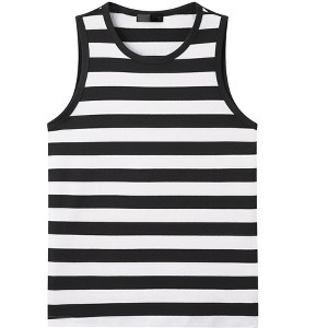 INSPIRE CHIC Men's Sleeveless Crew Neck Casual Striped Tank Top - 1 of 4