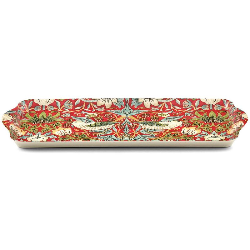 Pimpernel Morris and Co Strawberry Thief Red Melamine Sandwich Tray - 15.25" x 6.5", 3 of 6