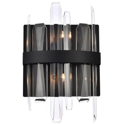 Elegant Lighting Serena 8 inch crystal bath sconce in black