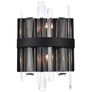 Elegant Lighting Serena 8 inch crystal bath sconce in black - 1 of 4