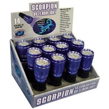 Scorpion 14 LED Black/Purple LED UV Flashlight AAA Battery (Pack of 12)