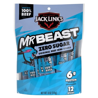 Jack Link's Mr. Beast Mini Meat Sticks Zero Sugar - 6oz/12ct