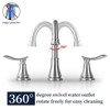 LunaLulink 2 Handle 8-inch Widespread Bathroom Sink Faucet Brushed Nickel Washbasin Faucet 3-Hole 360° Swivel Spout Washbasin Sink Faucet - 3 of 4