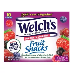 WELCH'S Fruit Snacks Berries 'n Cherries - 8oz/10ct