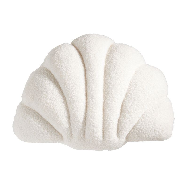 Saro Lifestyle Seashell Shorescape Poly Filled Throw Pillow, White, 13"x17", 1 of 4