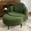 Lyngins Modern Upholstered Single Sofa Chair with Footstool/Pillows,Oversized Accent Chair for Living Room,Bedroom - 2 of 4