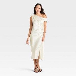 Women's Satin Maxi Dress - A New Day™ Cream - 1 of 3
