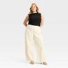 Women's Mid-Rise Relaxed Fit Wide Leg Distressed Jeans - Future Collective White - 3 of 4
