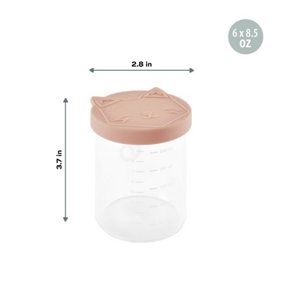 Set of 6 Clear Glass Baby Food Containers with Silicone Lids