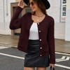 Women Knit Cardigan Sweaters Fall Fashion Long Sleeve Open Front Button Down Trendy Casual Jacket Winter Clothes - 2 of 4