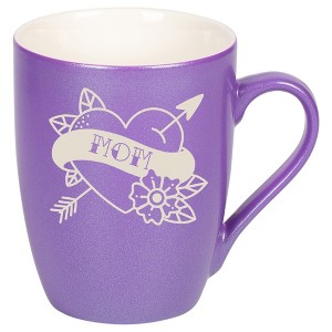 100 North Floral Heart 10 Ounce Passion Purple Metallic Finish, Comfortably Fits Your Hands, New Bone China Coffee Tea Cup Mug, Mom - 1 of 1