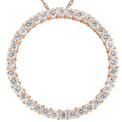 Pompeii3 2ct Circle Diamond Pendant 14K Rose Gold
