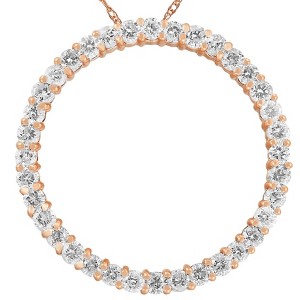 Pompeii3 2ct Circle Diamond Pendant 14K Rose Gold - 1 of 3