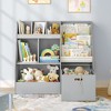 Arceso 4 in 1 Kids Bookshelf and Toy Storage Organizer, 3-Tier Toy Organizers with Removable Toy Bin, Toddler Sling Bookshelf with Storage Cubbies - 2 of 4