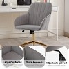 Velvet Upholstered Office Chair Adjustable Swivel Ergonomic Design with Armrests for Home Office or Vanity-3irtyhousy - 3 of 4