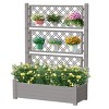 Maggift Planters, Large Outdoor Rolling Flower Box, Raised Planter with Drainage System for Climbing Plants, Gray, 43.4" * 18.26" * 59.3" - 4 of 4