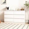 VYNXARIA White color Large 6 drawers chest of drawer dressers table with golden handle - 3 of 4