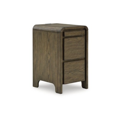 Signature Design by Ashley Jensworth Contemporary Accent Table with USB Charging, Brown