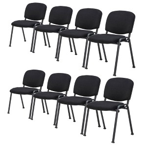 Tangkula Set of 8 Office Guest Chair Stackable Reception Chair Waiting Conference Room - 1 of 4