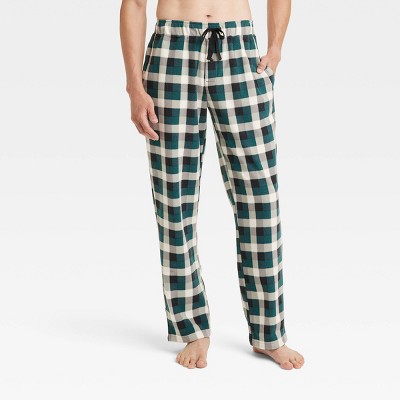 Men's Plaid Microfleece Pajama Pants - Goodfellow & Co™ Green Xl : Target