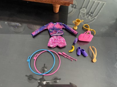 Barbie Gymnastics Doll & Accessories, Playset with Brunette Fashion Doll,  C-Clip for Flipping Action, Balance Beam, Warm-Up Suit & More