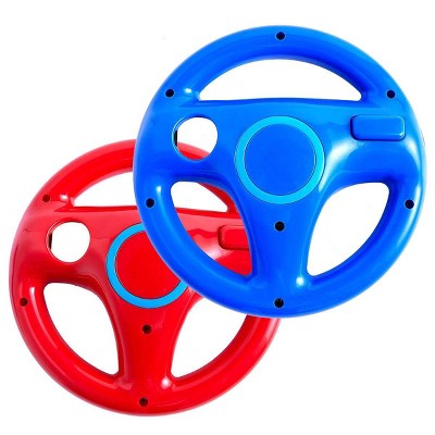 NBCP Mario Kart Wii, 2 Pack Racing Steering Wheel for Wii Controller, Wii Mario Kart Racing Wheels for Nintendo Wii Remote Game (White X 2)