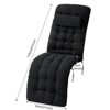 YEERSWAG 67" x 21" Non-Slip Lounge Chaise Chair Cushion Rocking Chair Padded Sofa Mat with Ties Black - 4 of 4
